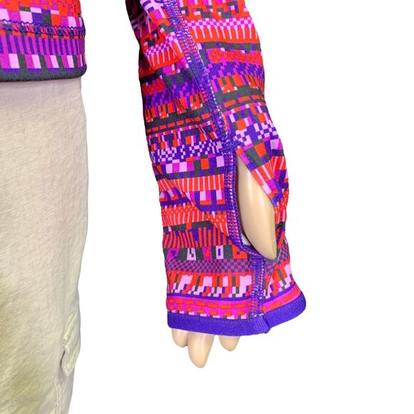 Nike Womens Pullover Top Shirt Dri Fit Geo Print Half Zip Long Sleeve Small - Picture 11 of 12